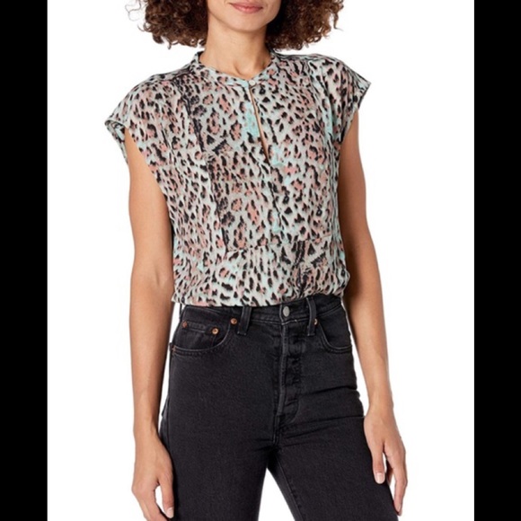 J. Crew Tops - (83) J. CREW ANIMAL PRINT KEYHOLE TOP-IN LIKE NEW CONDITION